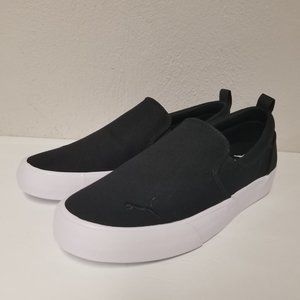 Women's PUMA Bari Slip-On Comfort Sneakers Shoes Black and White Sz 8